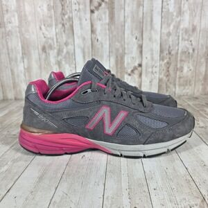 New Balance 990 V4 Women Gray Pink Running‎ Shoes Made in USA Size 10